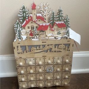 Beautiful NEW Martha Stewart Christmas DIY Paint Advent Calendar House Wood Led